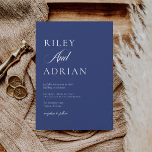 RILEY Cobalt Blue Wedding Invitation