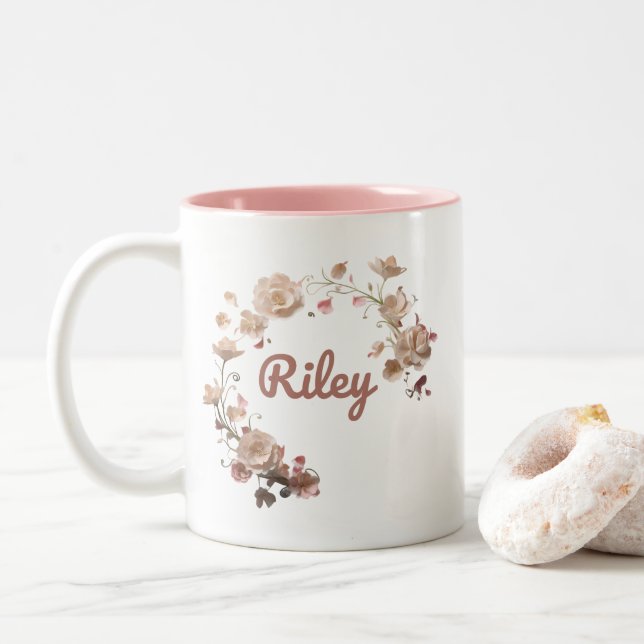 Riley Floral Mug (With Donut)
