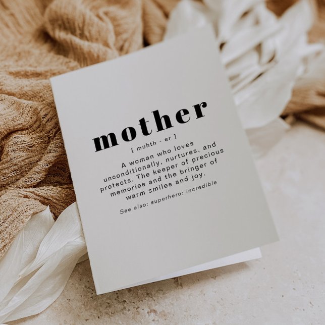 RILEY Modern Cute Mother Definition Mother's Day Card (Creator Uploaded)