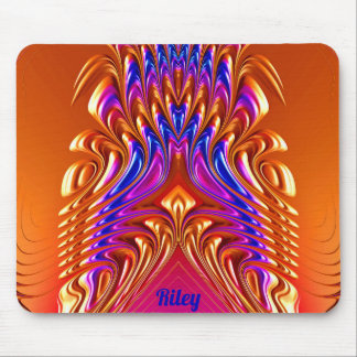 RILEY ~ Zany Hot Orange, Blue, Purple and Pink Mouse Pad