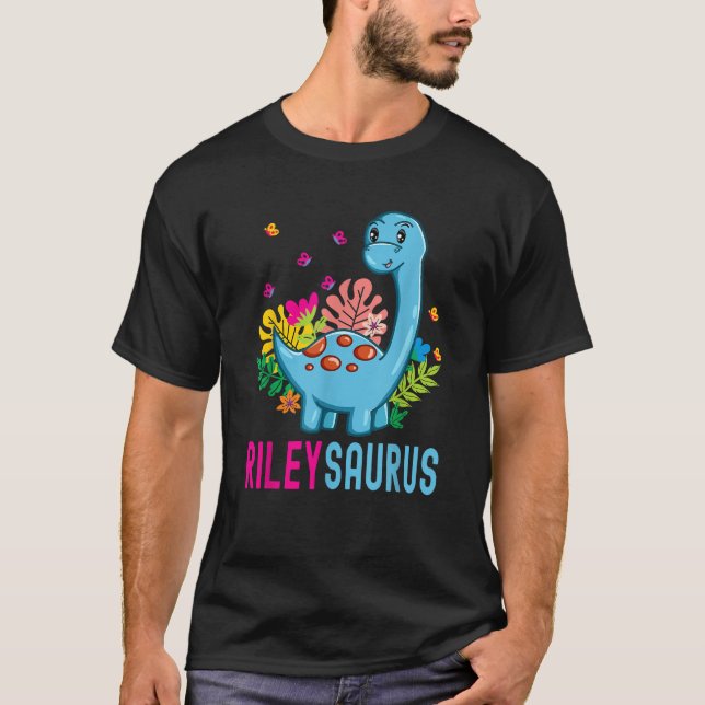 RILEYSAURUS Personalised Name RILEY Dino Dinosaur  T-Shirt (Front)