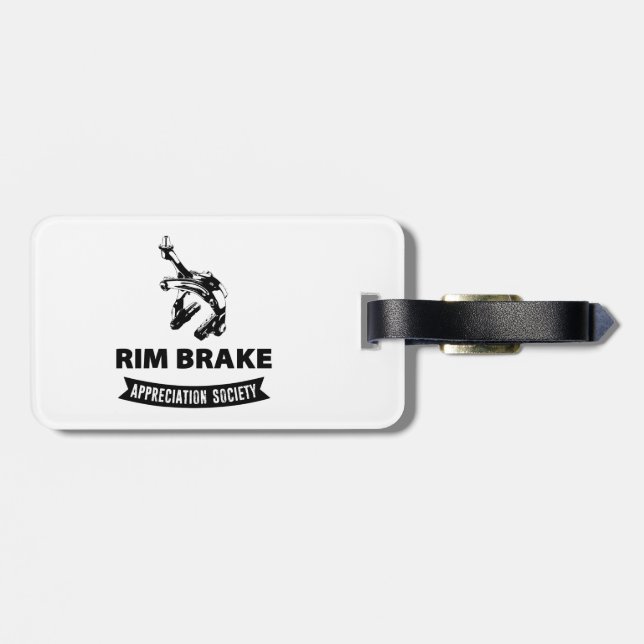 Rim Brake Appreciation Society Luggage Tag (Back Horizontal)