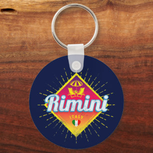 Rimini Emilia-Romagna Italy Retro Sunset Vintage Key Ring