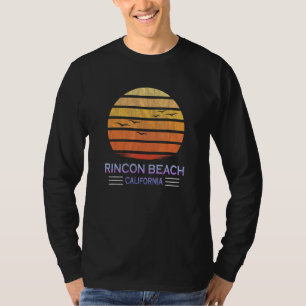 Rincon Beach - California Coast - Retro Sunset T-Shirt