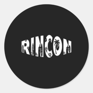 Rincon Beach Surfing Cool Surf Spot Tee For Surfer Classic Round Sticker
