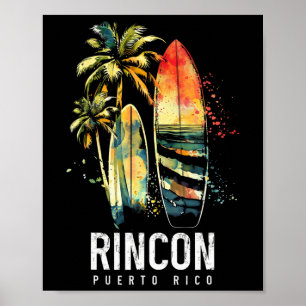 Rincon Puerto Rico Boricua Surf Vintage Surf Surfe Poster