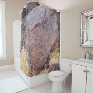 Rinconada Canyon Petroglyph Shower Curtain