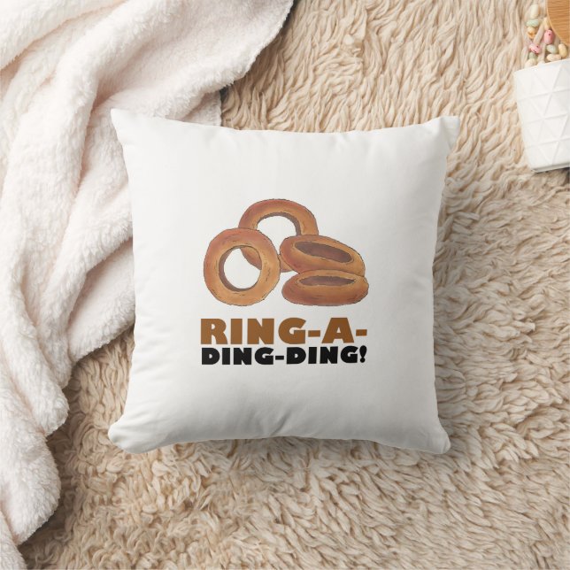 Ring-A-Ding-Ding Onion Ring Rings Junk Food Foodie Cushion (Blanket)