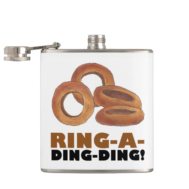 Ring-a-Ding-Ding Personalised Wedding Gag Gift Hip Flask (Opened)