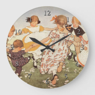 Ring-A-Round A Rosie Nursery Rhyme Large Clock