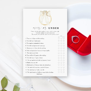 ring and bow bridal shower Over or under game