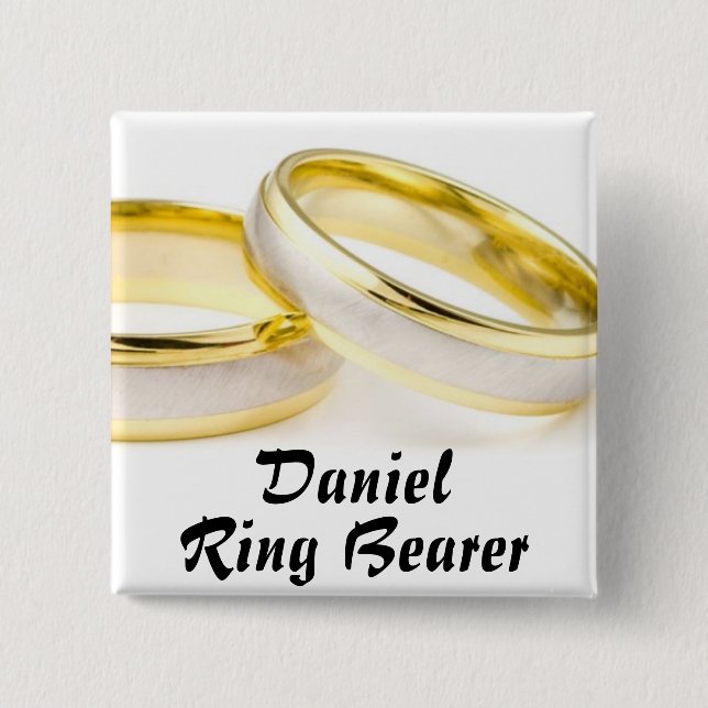 Ring Bearer 15 Cm Square Badge (Front)