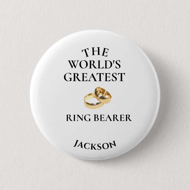 Ring bearer 6 cm round badge (Front)