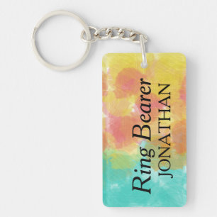 Ring Bearer Artsy Watercolor Key Ring
