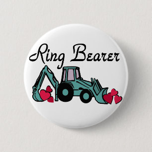 Ring Bearer Backhoe 6 Cm Round Badge