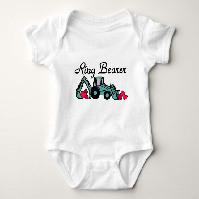 Ring Bearer Backhoe Baby Bodysuit (Front)