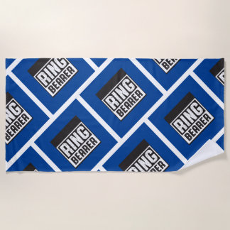 Ring Bearer Beach Towel Blue and Black Collection