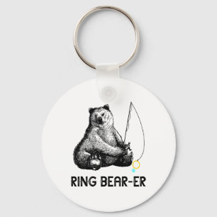 Ring Bearer Bear Fishing Wedding Party Security Ri Key Ring