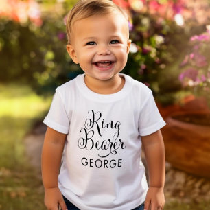 Ring Bearer Black Script Personalised wedding Toddler T-Shirt