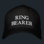 Ring Bearer black white elegant chic wedding Embroidered Hat<br><div class="desc">Ring Bearer black and white elegant chic wedding Embroidered Baseball Cap.
Available in many colours and style options.</div>