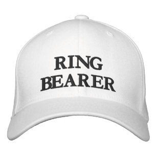 Ring Bearer black white elegant chic wedding Embroidered Hat