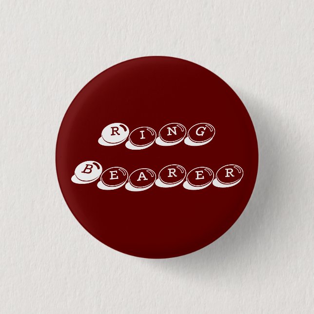 "Ring Bearer" - Candy Bits Text 3 Cm Round Badge (Front)