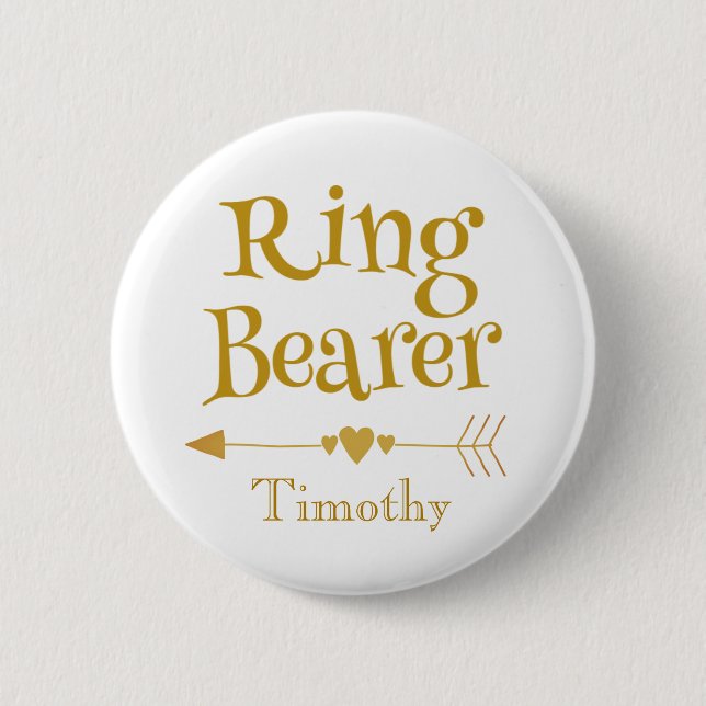 Ring Bearer Charm 6 Cm Round Badge (Front)