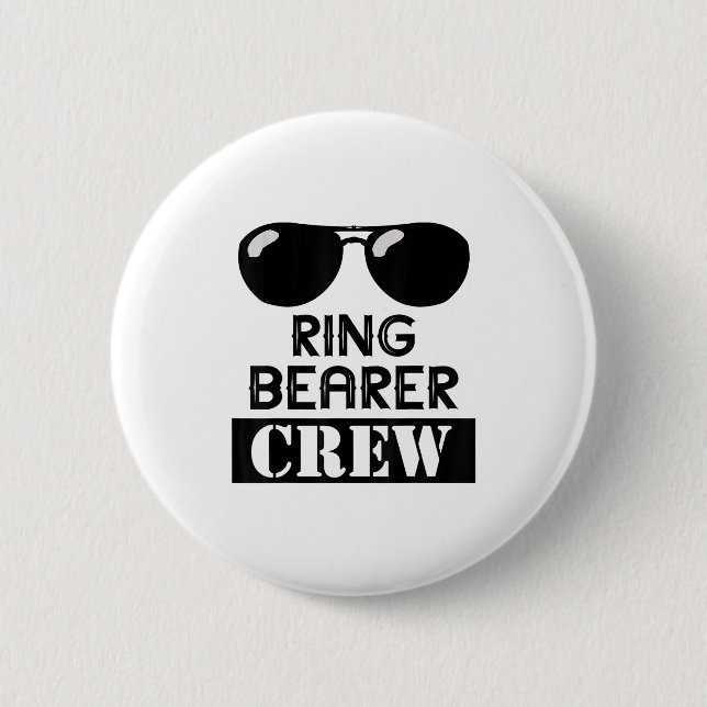 Ring Bearer Crew Ring Wedding Party Sungl Security 6 Cm Round Badge (Front)