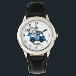 Ring Bearer Dump Truck Watch<br><div class="desc">The Perfect ring bearer gift. Blue dump truck ring bearer watch makes the perfect wedding thank you gift for a special little ring bearer.  Personalise with a name to make it extra special.</div>