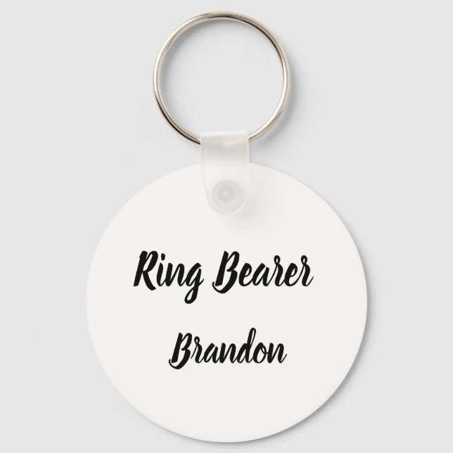 Ring Bearer Gift Custom Name Gifts Wedding Key Ring (Front)