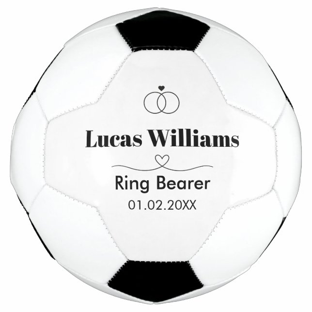 Ring Bearer Gift Personalised Soccer Ball (Front)