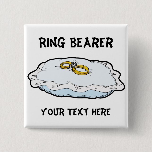 Ring Bearer Gifts and Favours 15 Cm Square Badge (Front)