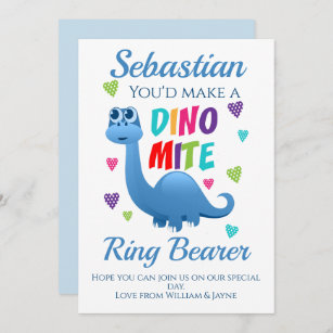 Ring Bearer Page Boy Proposal Dinosaur Card