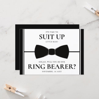 Ring Bearer Proposal Card - Suit Up, Little Man!