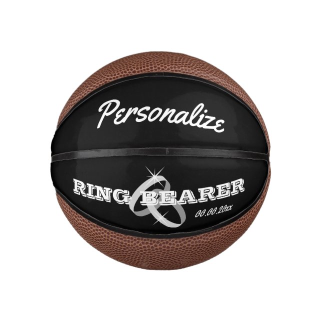 Ring bearer proposal gift custom request mini basketball (Front)