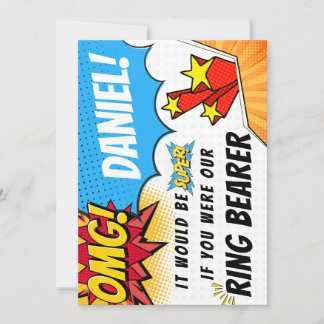 Ring Bearer Proposal - Superhero Theme Invitation