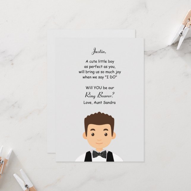 Ring Bearer Request Card Zazzle