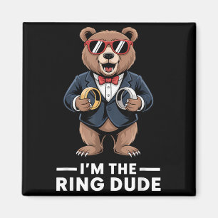 Ring Bearer Ring Security Funny Wedding Party Bear Magnet