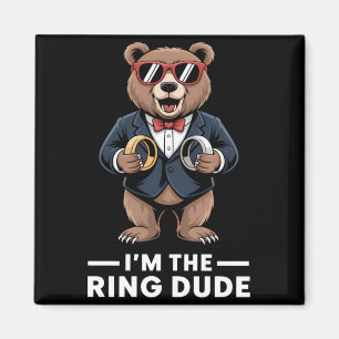 Ring Bearer Ring Security Funny Wedding Party Bear Magnet