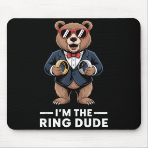 Ring Bearer Ring Security Funny Wedding Party Bear Mouse Pad
