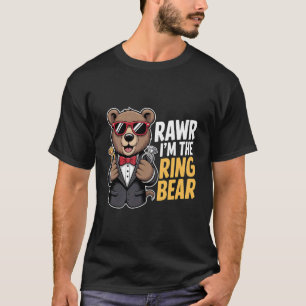 Ring Bearer Ring Security Funny Wedding Party Bear T-Shirt