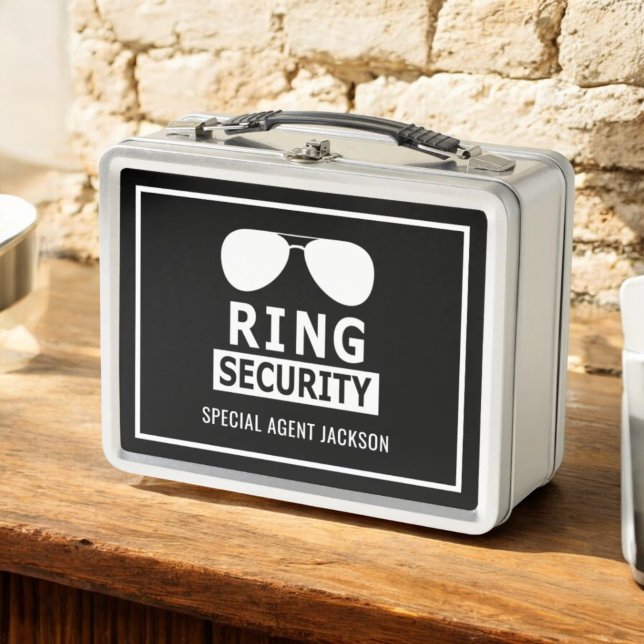 Ring Bearer Ring Security Personalised Briefcase Metal Lunch Box (Creator Uploaded)