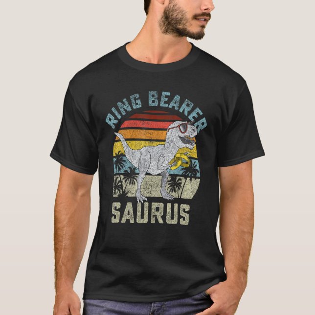 Ring Bearer Saurus Dinosaur Wedding Rex Ring Secur T-Shirt (Front)