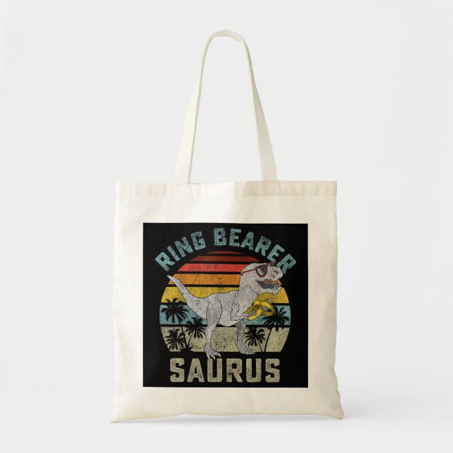 Ring Bearer Saurus Dinosaur Wedding T Rex Ring Sec Tote Bag (Front)