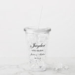 Ring Bearer Script Customised Acrylic Tumbler<br><div class="desc">This very classic and traditional 16 oz. acrylic tumbler with the word Ring Bearer (which is customisable for any wedding party member), the ring bearer's name in a script font, the bride and groom's names, and their wedding date would be perfect for your ring bearer. It'd be fabulous to have...</div>