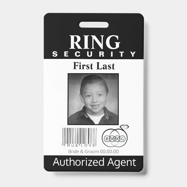 Ring Bearer Security Badge ID Badge (Front)