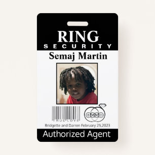 Ring Bearer Security Badge ID Badge