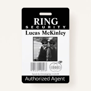Ring Bearer Security Badge ID Badge