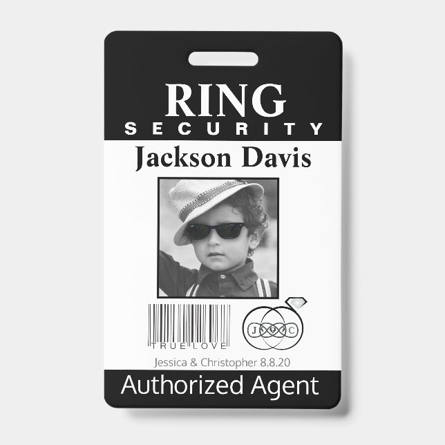 Ring Bearer Security Badge ID Badge (Front)
