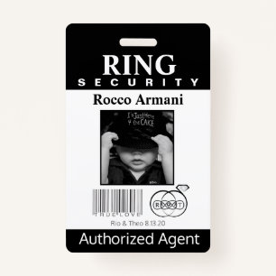 Ring Bearer Security Badge ID Badge
